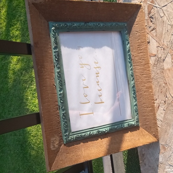 Wood Frame With Carved Trim Barnwood Look - Picture 12 of 12